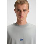 Ανδρική μπλούζα κοντό μανίκι Regular-fit cotton-jersey with blue logo patch 50509991 Γκρί - Image 4