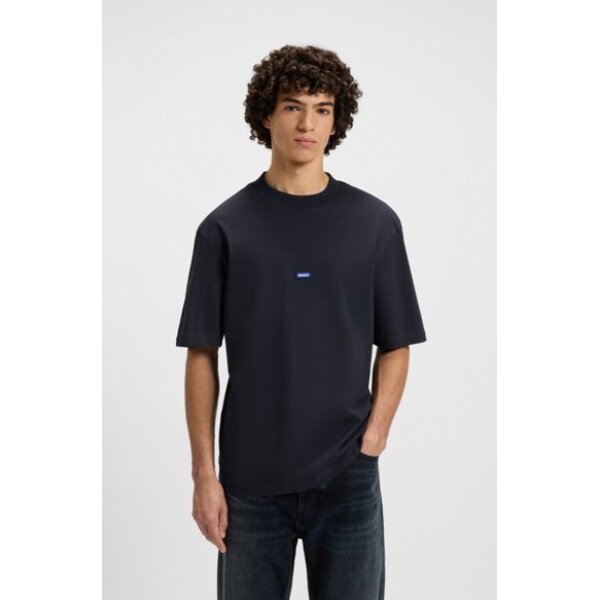 hbeu50509991_415_350 Ανδρική μπλούζα κοντό μανίκι Regular-fit cotton-jersey with blue logo patch 50509991 μπλε - Image 1