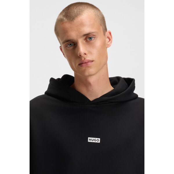 hbeu50510724_005_340 Ανδρική μπλούζα φούτερ Cotton-terry loose-fit hoodie with logo details HUGO 50510724 μαύρο - Image 3