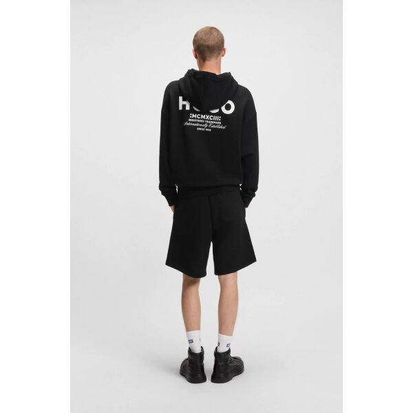 hbeu50510724_005_360 Ανδρική μπλούζα φούτερ Cotton-terry loose-fit hoodie with logo details HUGO 50510724 μαύρο - Image 2