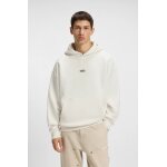 Ανδρική μπλούζα φούτερ Cotton-terry loose-fit hoodie with logo details HUGO 50510724 λευκό