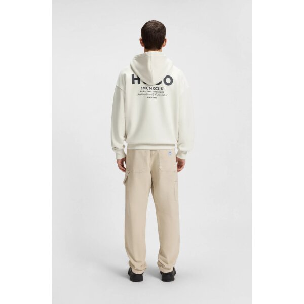 hbeu50510724_125_360 Ανδρική μπλούζα φούτερ Cotton-terry loose-fit hoodie with logo details HUGO 50510724 λευκό - Image 2
