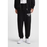 Ανδρικό παντελόνι φούτερ Cotton-terry tracksuit bottoms with logo print HUGO 50510734 μαύρο