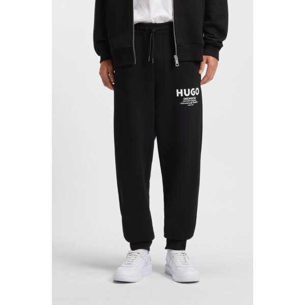 hbeu50510734_005_350 Ανδρικό παντελόνι φούτερ Cotton-terry tracksuit bottoms with logo print HUGO 50510734 μαύρο - Image 1