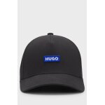 Ανδρικό καπέλο Cotton-twill cap with embroidered logo label HUGO 50522014 μαύρο
