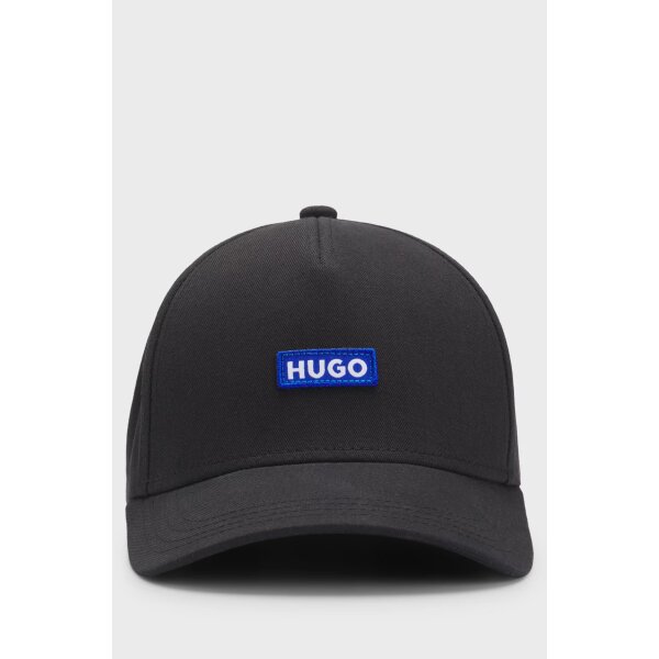 hbeu50522014_001_200 Ανδρικό καπέλο Cotton-twill cap with embroidered logo label HUGO 50522014 μαύρο - Image 1