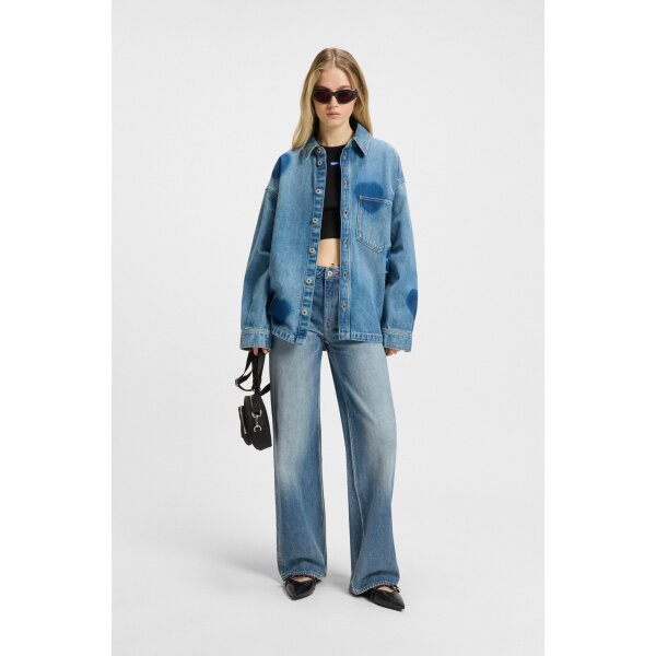 ΓΥΝΑΙΚΕΙΟ JEANS Baggy-fit jeans in blue rigid denim HUGO BLUE 50541539-428 - Image 4