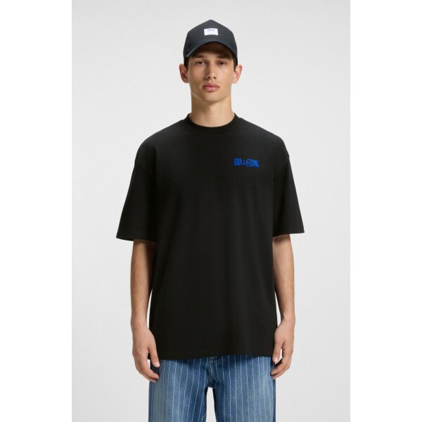 hbeu50542810_001_350 Ανδρική μπλούζα Cotton-jersey T-shirt with puff-print logo HUGO 50542810 μαύρο - Image 1