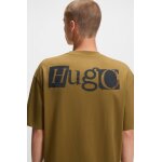 Ανδρική μπλούζα Cotton-jersey T-shirt with puff-print logo HUGO 50542810 καφέ - Image 2