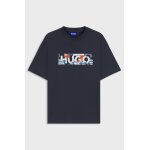 Ανδρική μπλούζα κοντό μανίκι Cotton-jersey T-shirt with graphic logo print 50543485 μπλε - Image 3