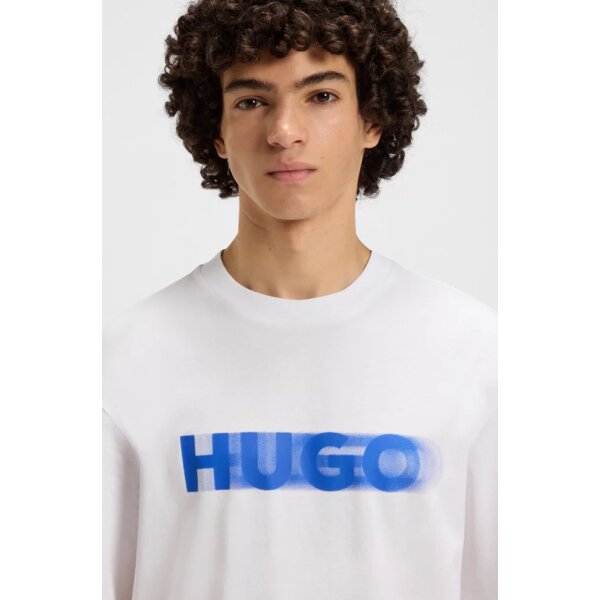 hbeu50543493_110_340 Ανδρική μπλούζα All-gender T-shirt with blurred logo print HUGO 50543493 λευκό - Image 3