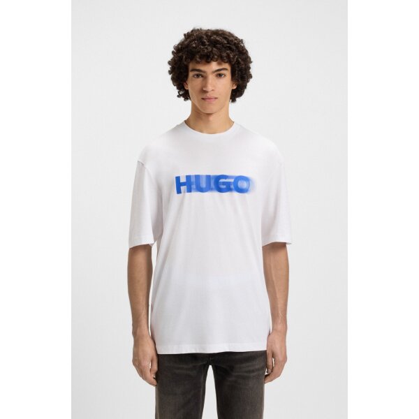hbeu50543493_110_350 Ανδρική μπλούζα All-gender T-shirt with blurred logo print HUGO 50543493 λευκό - Image 1