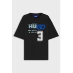 Ανδρική μπλούζα Cotton-jersey T-shirt with logo artwork HUGO 50544168 μαύρο - Image 3