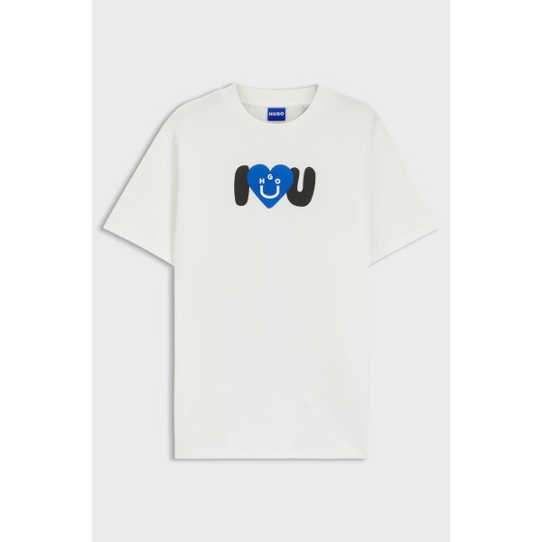 hbeu50545053_102_100 ΓΥΝΑΙΚΕΙΑ ΜΠΛΟΥΖΑ Cotton-jersey Happy HUGO graphic  50545053-102 - Image 2