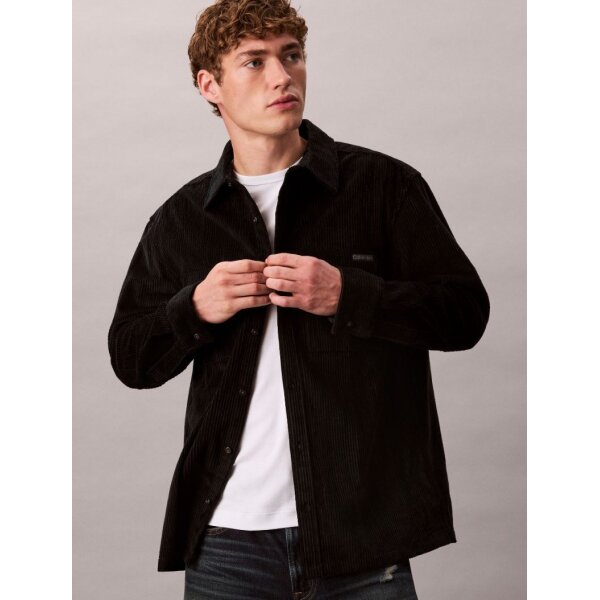 lv04rd106gub1_5 ΑΝΔΡΙΚΟ ΠΟΥΚΑΜΙΣΟ LS CORDUROY POCKET RELAXED SHI CALVIN KLEIN LV04RD106G-UB1 ΜΑΥΡΟ - Image 1