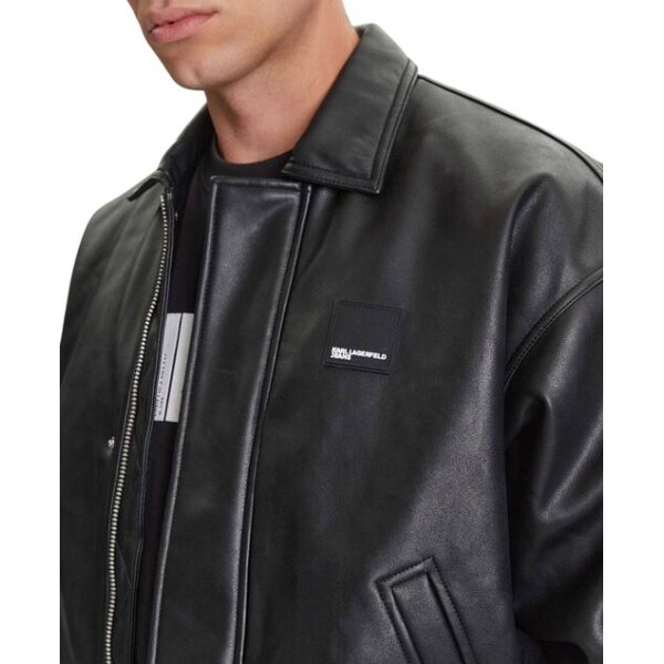 Ανδρικό μπουφάν δερματίνη KARL LAGERFELD JEANS A3M15035 μαύρο - Image 3