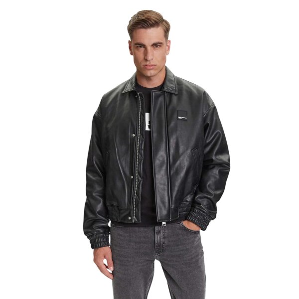 m7727 Ανδρικό μπουφάν δερματίνη KARL LAGERFELD JEANS A3M15035 μαύρο - Image 1