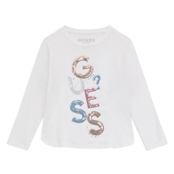 paidiki-mplouza-Guess-leuki-K5YI26KAPO0-G011 ΠΑΙΔΙΚH ΜΠΛΟΥΖΑ VISCOSE LS T-SHIRT GUESS K5YI26KAPO0-GU0/G011 - Image 1