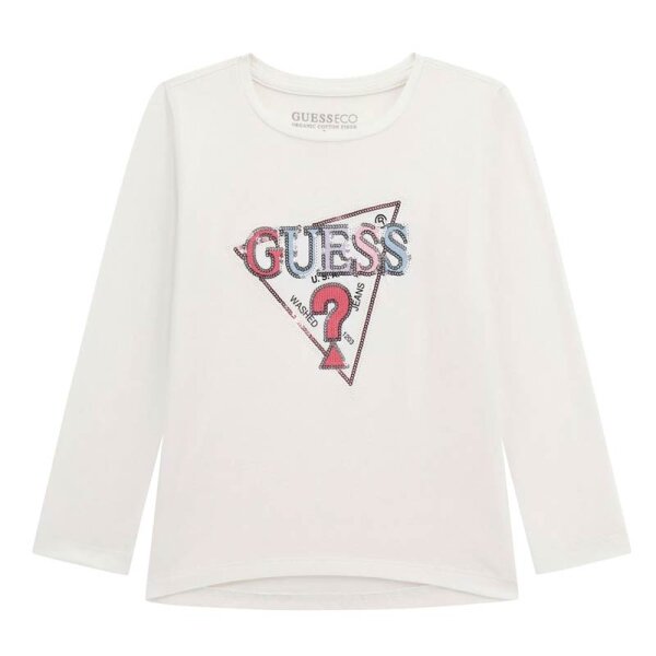 paidiki-mplouza-Guess-leuki-Pure-K5YI10K6YW4-G011 ΠΑΙΔΙΚH ΜΠΛΟΥΖΑ HIGH LOW LS T-SHIRT GUESS K5YI10K6YW4-GU0/G011 - Image 1