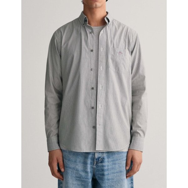 Ανδρικό Πουκάμισο με ρίγα GANT 3G3000140-G0005 μαύρο - Image 1