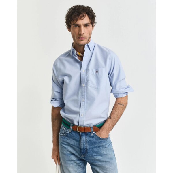 time__1744275939__202502-3000200-455-model-fv-1 Ανδρικό Πουκάμισο GANT 3G3000200-G0455 Γαλάζιο - Image 1