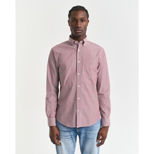 Ανδρικό Πουκάμισο ριγέ GANT 3000130-604 Μπορντώ - Image 1