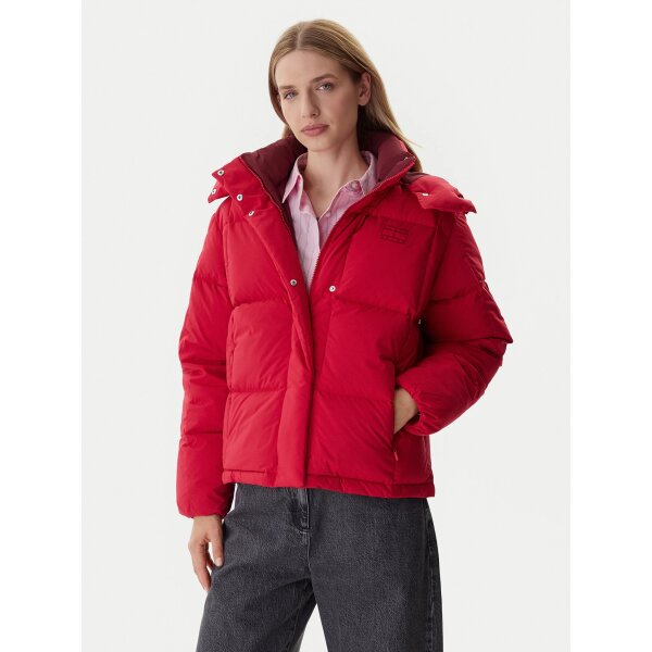 tommy-jeans-mpouphan-poupoulenio-alaska-dw0dw21623-kokkino-relaxed-fit-0000305373533 ΓΥΝΑΙΚΕΙΟ TJW ALASKA GRID DOWN JACKET EX TOMMY JEANS DW0DW21623-XJP - Image 1
