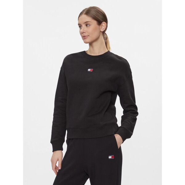tommy-jeans-sweatshirt-badge-dw0dw17325-schwarz-relaxed-fit-0000303123024 ΓΥΝΑΙΚΕΙΟ TJW BXY BADGE CREW EXT TOMMY JEANS DW0DW17325-BDS - Image 1