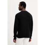 Ανδρική μπλούζα πλεκτή COTTON WAFFLE CRWNK CALVIN KLEIN LV04RD313G-UB1 ΜΑΥΡΟ - Image 3