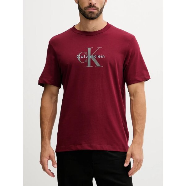 w=1125,h=1500 Ανδρική μπλούζα κοντό μανίκι Hero Monologo Tee 20s CALVIN KLEIN LV04RB862G μπορντώ - Image 1