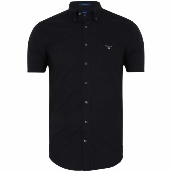 Ανδρικό πουκάμισο κοντό μανίκι GANT 3046401 μαύρο - Image 1