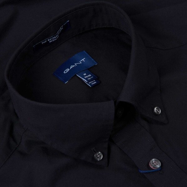 Ανδρικό πουκάμισο κοντό μανίκι GANT 3046401 μαύρο - Image 3