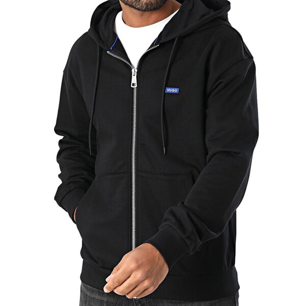 50539895-001_hugo_boss_men_zip_hoodie_black_01 Ανδρική ζακέτα φούτερ με κουκούλα HUGO BLUE 50539895 μαύρο - Image 1