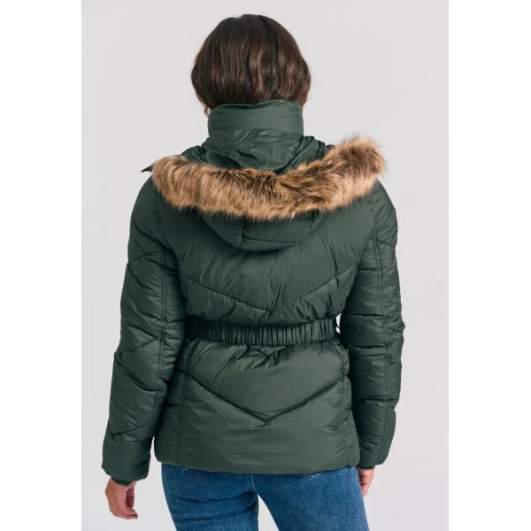 FBL012-100-01_FOREST_GREEN_3 Γυναικείο Φουσκωτό Τζάκετ FUNKY BUDDHA FBL012-100-01-FOREST GREEN - Image 3