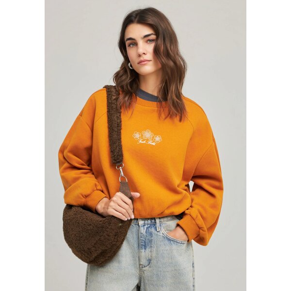 FBL012-111-06_RUSTIC_CARAMEL_1 (1) Γυναικείο Φούτερ Με Λαιμόκοψη FUNKY BUDDHA FBL012-111-06-RUSTIC CARAMEL - Image 1