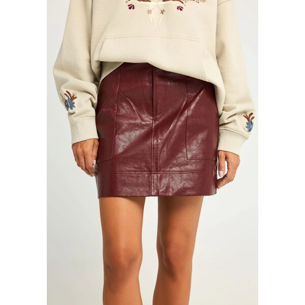 FBL012-117-14_MAROON_1 (1) Γυναικεία Φούστα Μίνι FUNKY BUDDHA FBL012-117-14-MAROON - Image 1