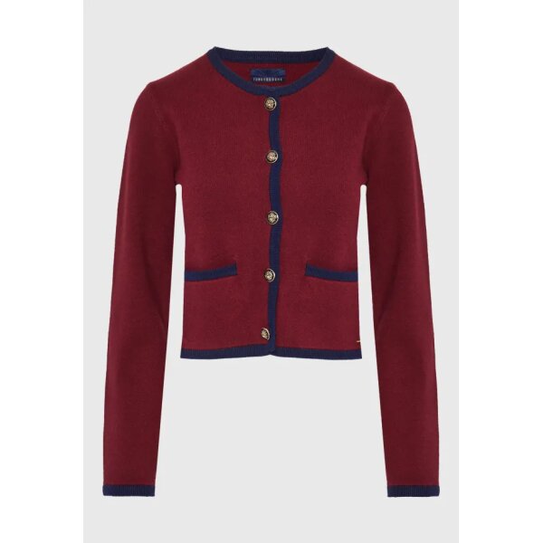 Γυναικεία Πλεκτή Ζακέτα FUNKY BUDDHA FBL012-131-09-WINE RED - Image 1