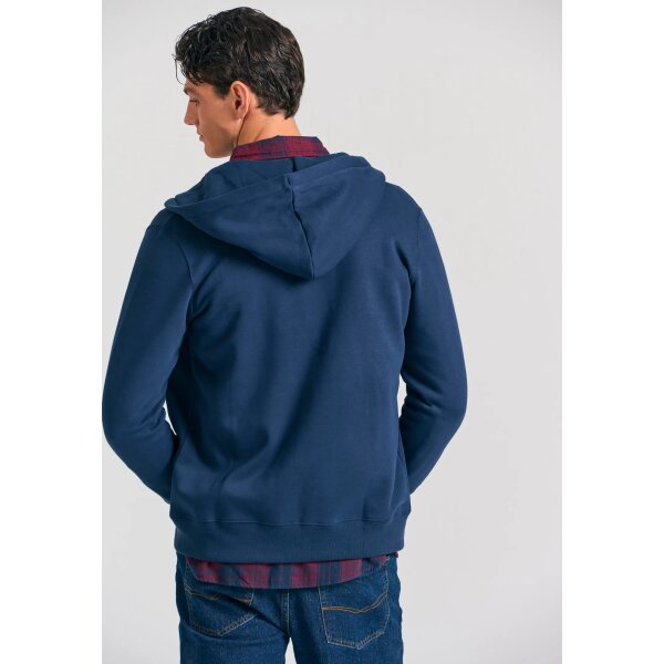 Ανδρική Ζακέτα Φούτερ Με Κουκούλα FUNKY BUDDHA FBM012-001-06 ΜΠΛΕ - Image 4