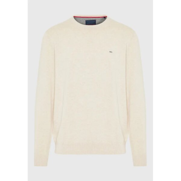 Ανδρικό Πλεκτό με Λαιμόκοψη FUNKY BUDDHA FBM012-001-09 ΕΚΡΟΥ - Image 1