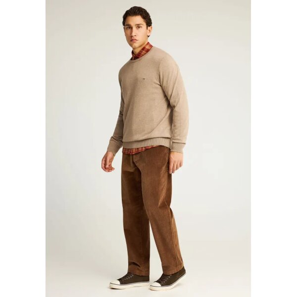 Ανδρικό Πλεκτό με Λαιμόκοψη FUNKY BUDDHA FBM012-001-09 ΚΑΦΕ - Image 2