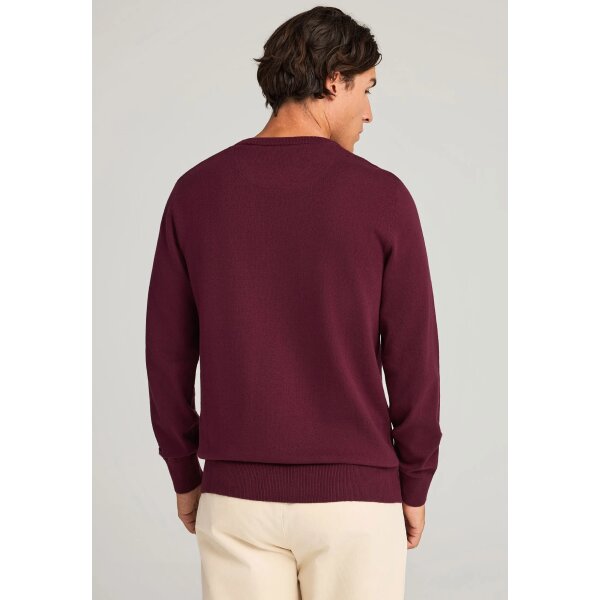 Ανδρικό Πλεκτό με Λαιμόκοψη FUNKY BUDDHA FBM012-001-09 MERLOT MEL - Image 3