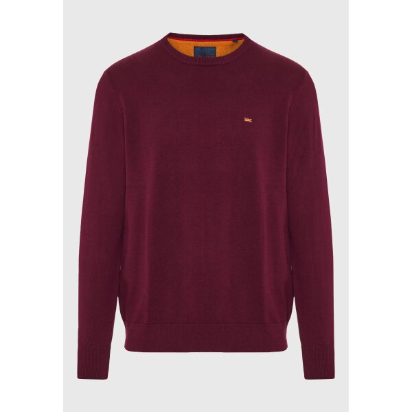 Ανδρικό Πλεκτό με Λαιμόκοψη FUNKY BUDDHA FBM012-001-09 MERLOT MEL - Image 5