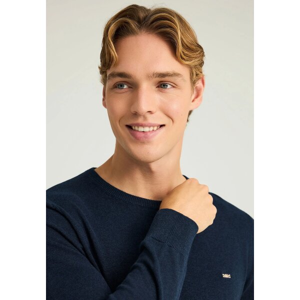 Ανδρικό Πλεκτό με Λαιμόκοψη FUNKY BUDDHA FBM012-001-09 ΜΠΛΕ - Image 3