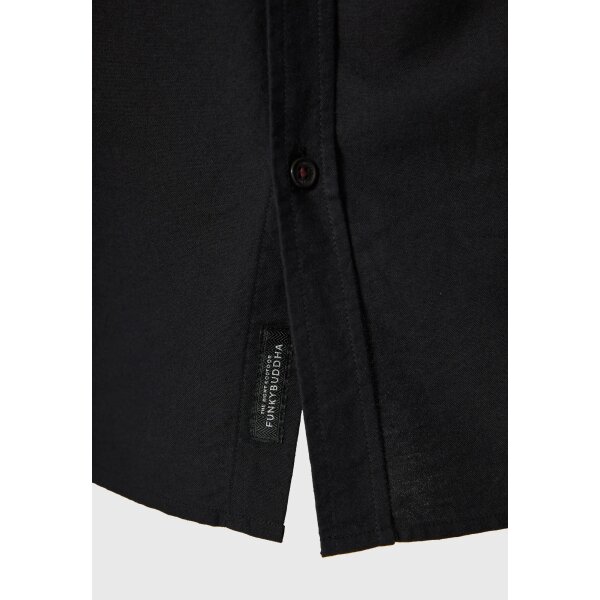 Ανδρικό Πουκάμισο Basic FUNKY BUDDHA FBM012-002-05 ΜΑΥΡΟ - Image 3