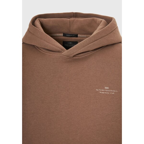 Ανδρικό Φούτερ Με Κουκούλα FUNKY BUDDHA FBM012-002-06 ΚΑΦΕ - Image 6