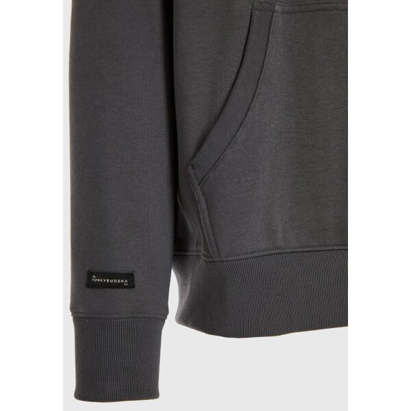 Ανδρικό Φούτερ Με Κουκούλα FUNKY BUDDHA FBM012-002-06 ΓΚΡΙ - Image 3