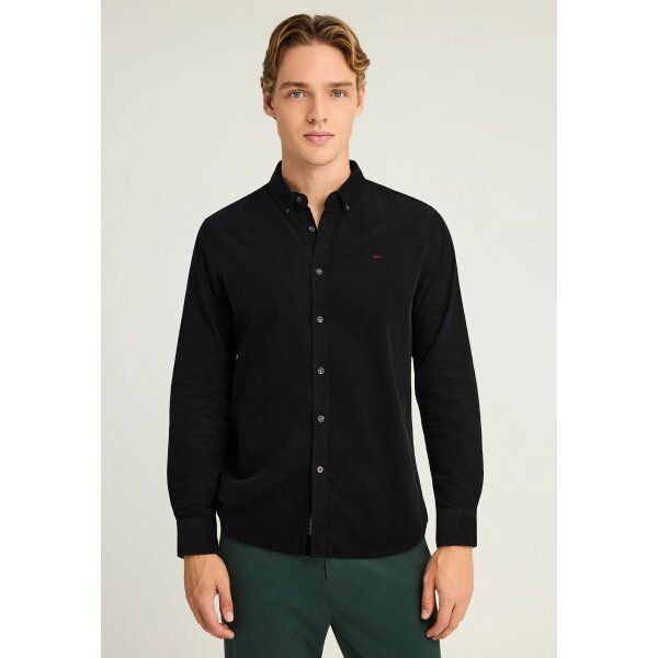 Ανδρικό Πουκάμισο Basic FUNKY BUDDHA FBM012-003-05 ΜΑΥΡΟ - Image 1