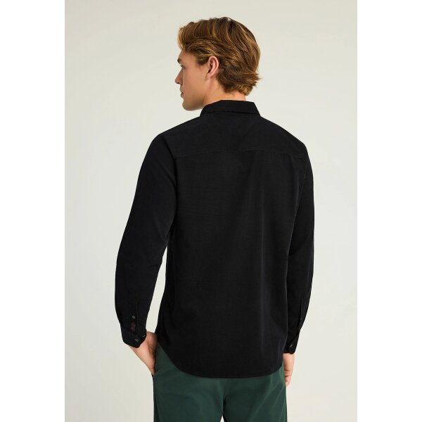 Ανδρικό Πουκάμισο Basic FUNKY BUDDHA FBM012-003-05 ΜΑΥΡΟ - Image 4