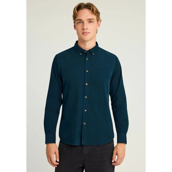 FBM012-003-05_INDIAN_TEAL_1 Ανδρικό Πουκάμισο Basic FUNKY BUDDHA FBM012-003-05 ΜΠΛΕ - Image 1