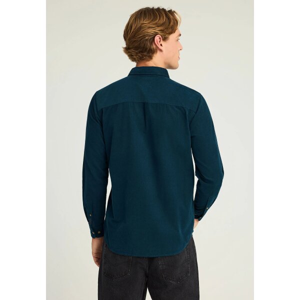 FBM012-003-05_INDIAN_TEAL_3 Ανδρικό Πουκάμισο Basic FUNKY BUDDHA FBM012-003-05 ΜΠΛΕ - Image 4
